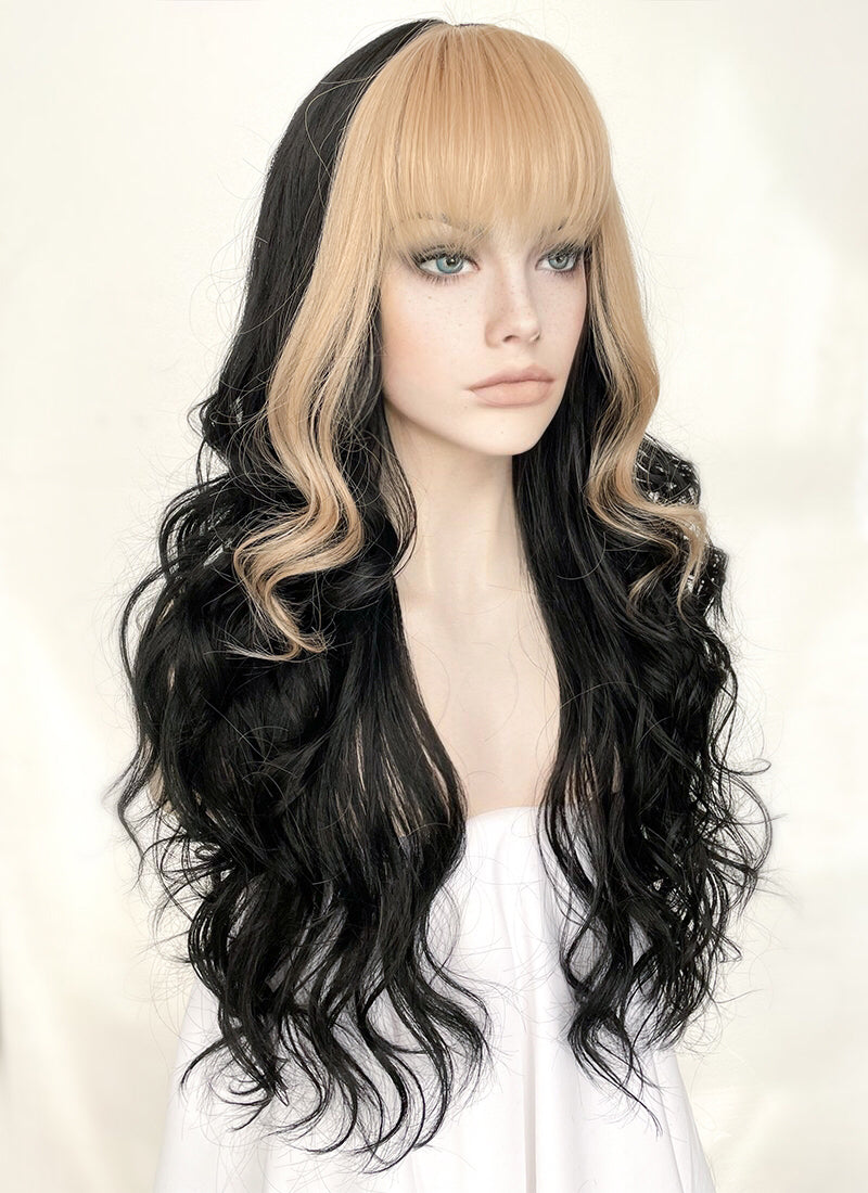 Black Blonde Mixed Wavy Synthetic Wig NS420