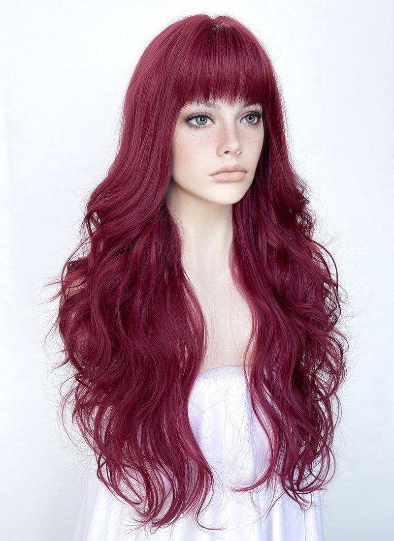 Reddish Purple Synthetic Hair Wig WigIsFashion Wig Is Fashion