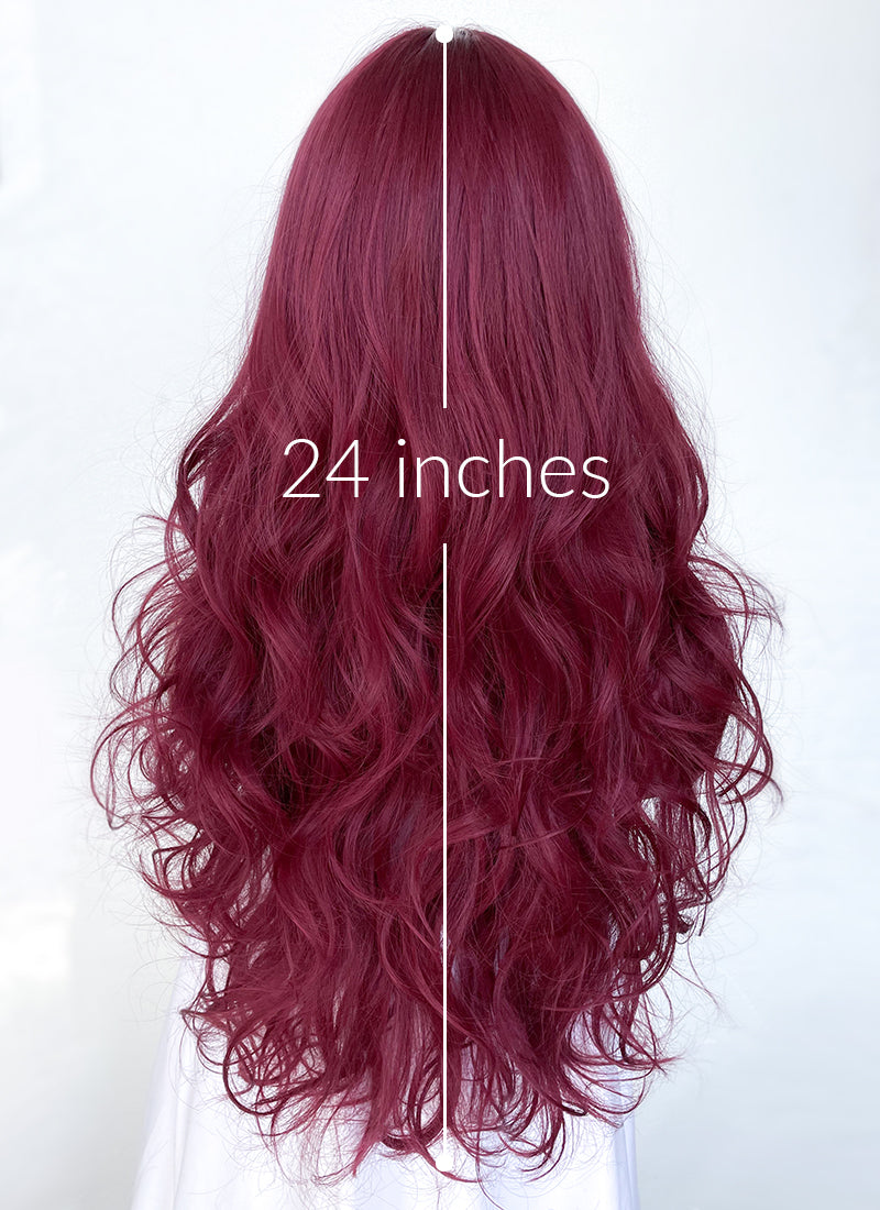 Reddish Purple Synthetic Hair Wig WigIsFashion Wig Is Fashion