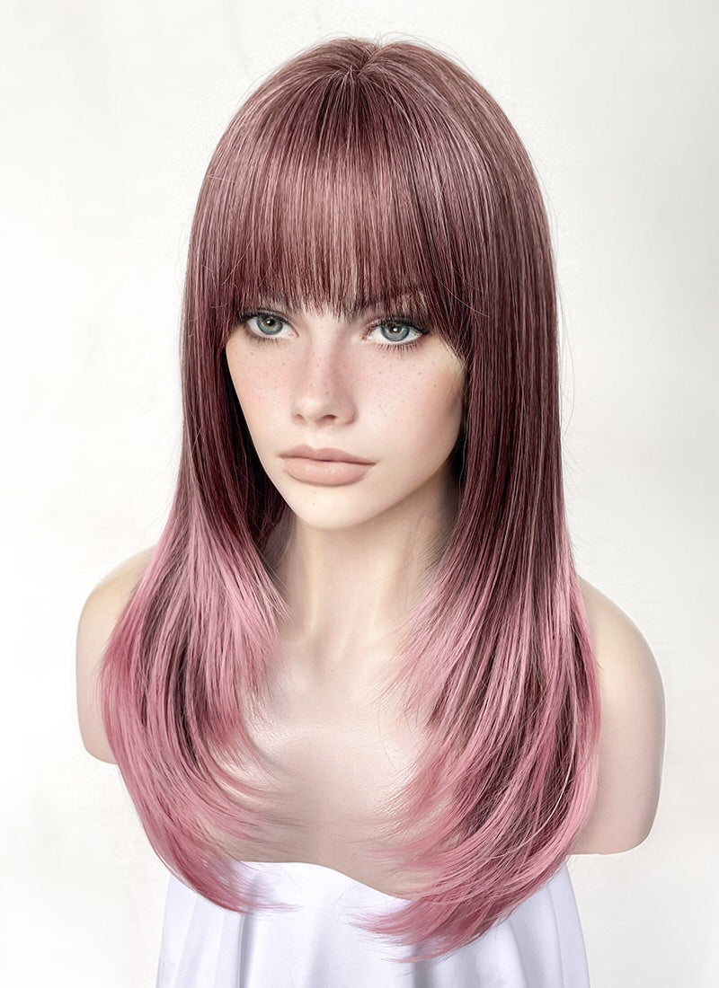 Two Tone Pink Straight Synthetic Hair Wig NS496