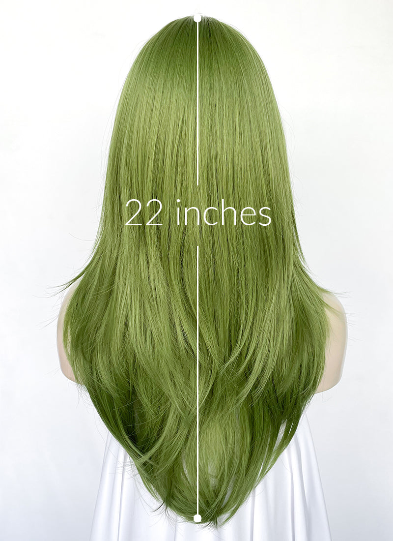 Green olive cheap wig