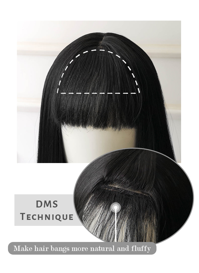 Straight Jet Black Synthetic Wig TBZ871